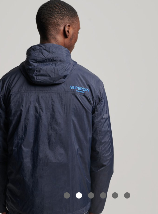 Casaco corta-vento de nylon azul Superdry