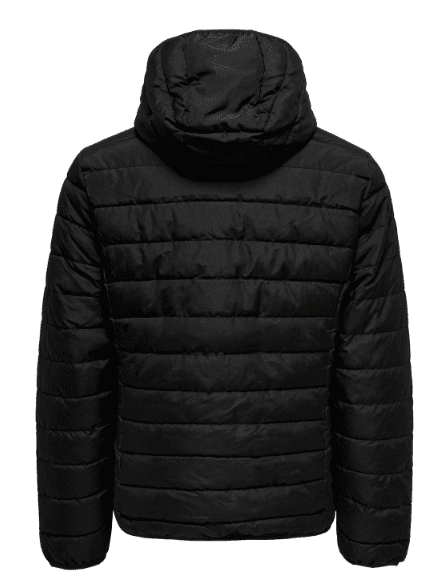 Casaco acolchoado preto com capuz - Only&Sons