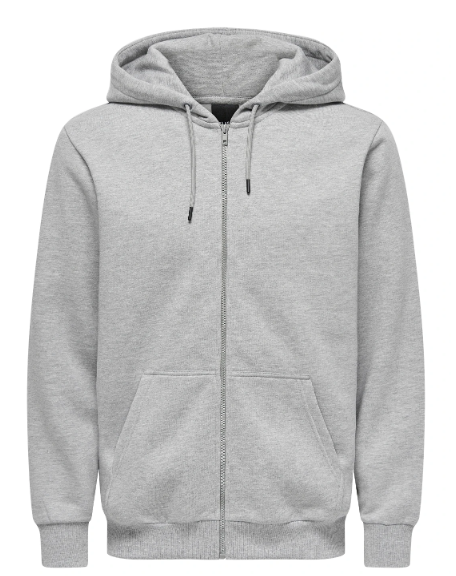 Hoodie SWEATSHIRT com zíper cinza