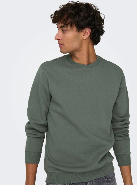 Pullover em malha decote redondo cinza