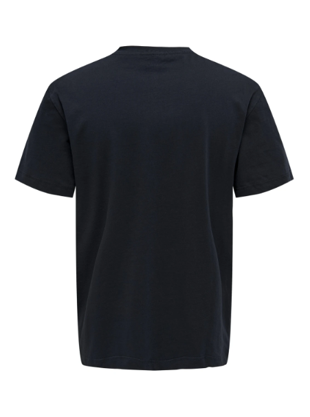 T-shirt algodão decote redondo azul escuro