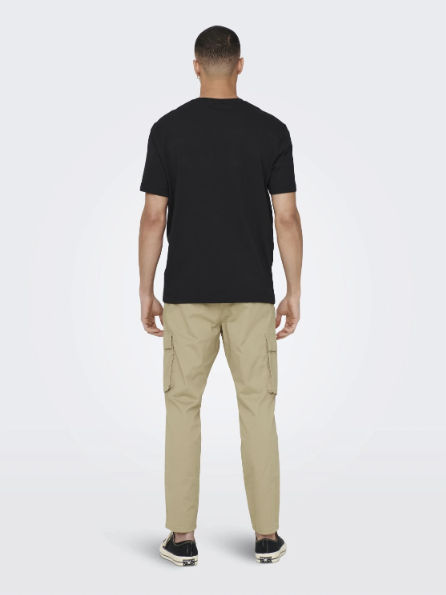 T-shirt algodão decote redondo preto