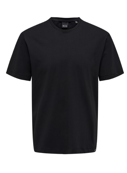 T-shirt algodão decote redondo preto