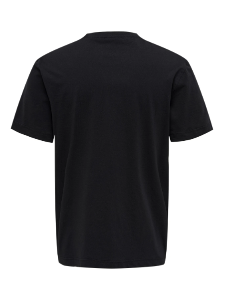 T-shirt algodão decote redondo preto