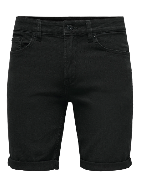 Calções ganga pretos Superdry