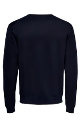 Pullover de malha gola redonda azul escuro
