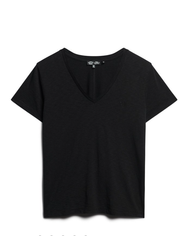 V-cut T-SHIRT black