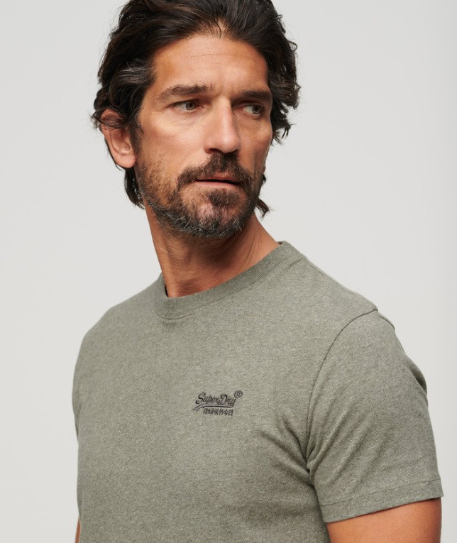 T-shirt algodão decote redondo ash olive