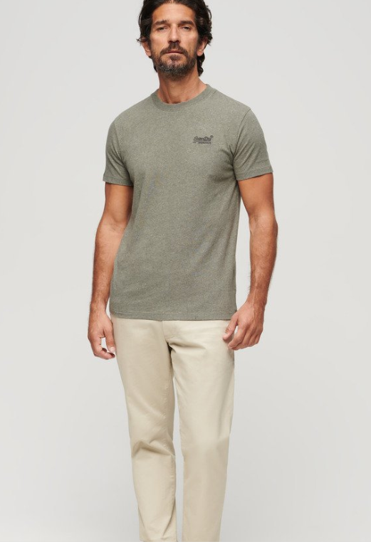 T-shirt algodão decote redondo ash olive