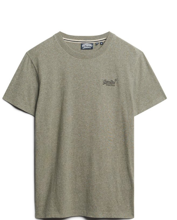 T-shirt algodão decote redondo ash olive