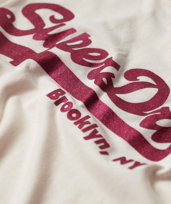 T-shirt decote redondo branca com glitter