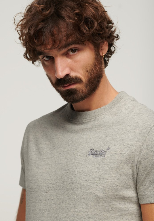 T-shirt algodão decote redondo grey marl