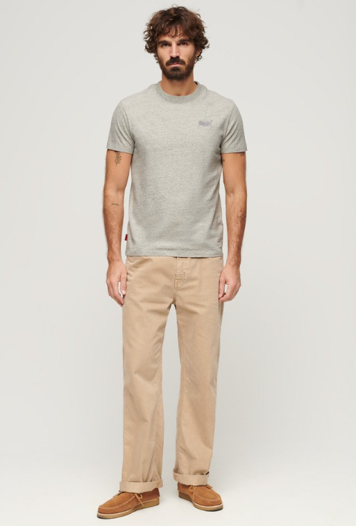 T-shirt algodão decote redondo grey marl