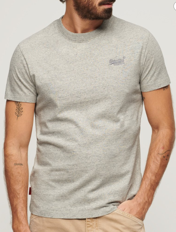T-shirt algodão decote redondo grey marl