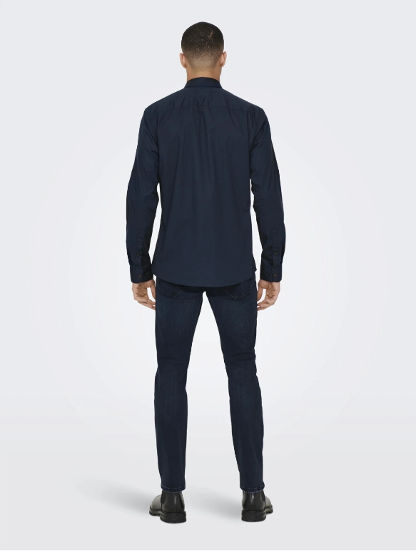 Camisa azul escuro Only&Sons