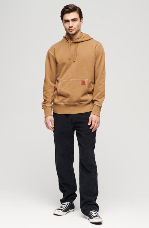 Hoodie com bolso castanho - Superdry