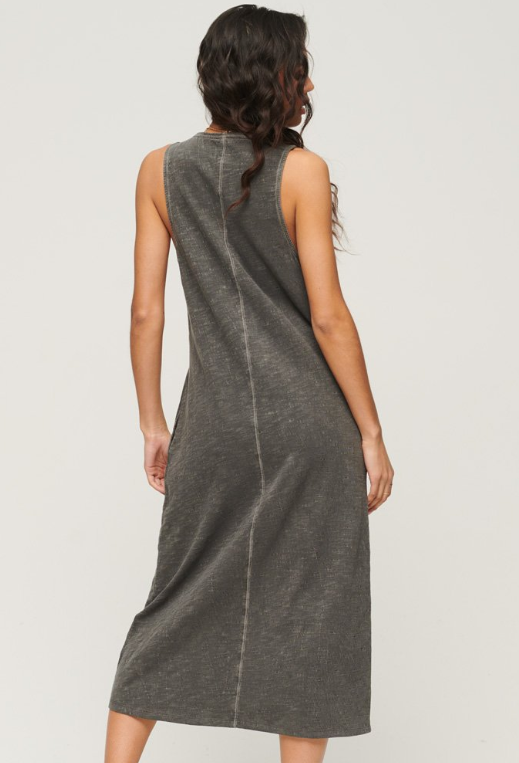 Vestido longo cinza escuro