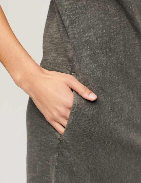 Vestido longo cinza escuro