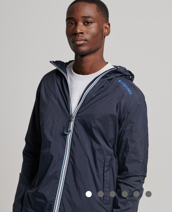 Casaco corta-vento de nylon azul Superdry