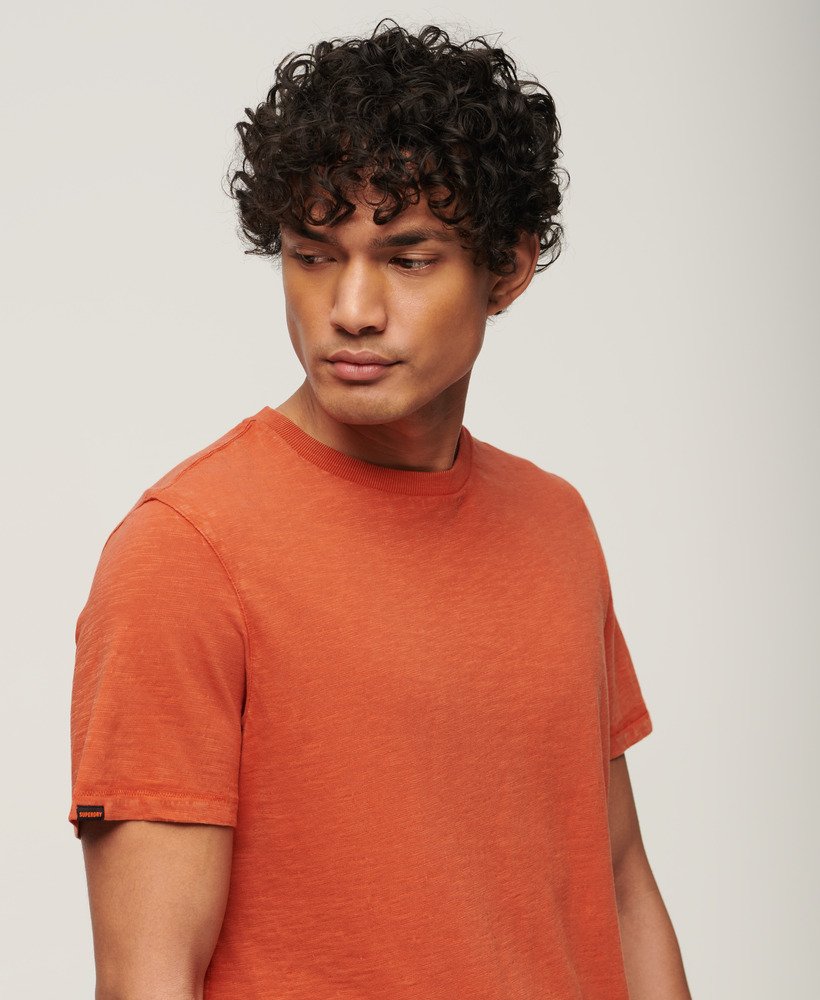 T-shirt em algodão decote redondo laranja