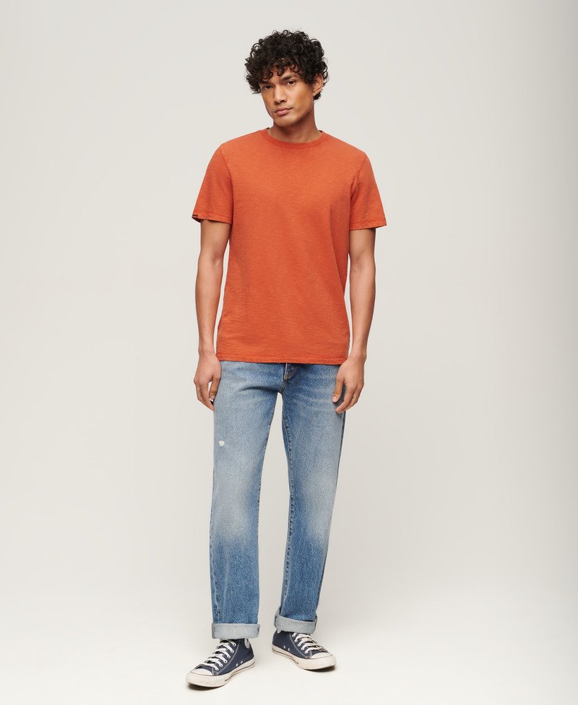 T-shirt em algodão decote redondo laranja