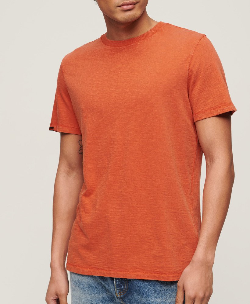 T-shirt em algodão decote redondo laranja