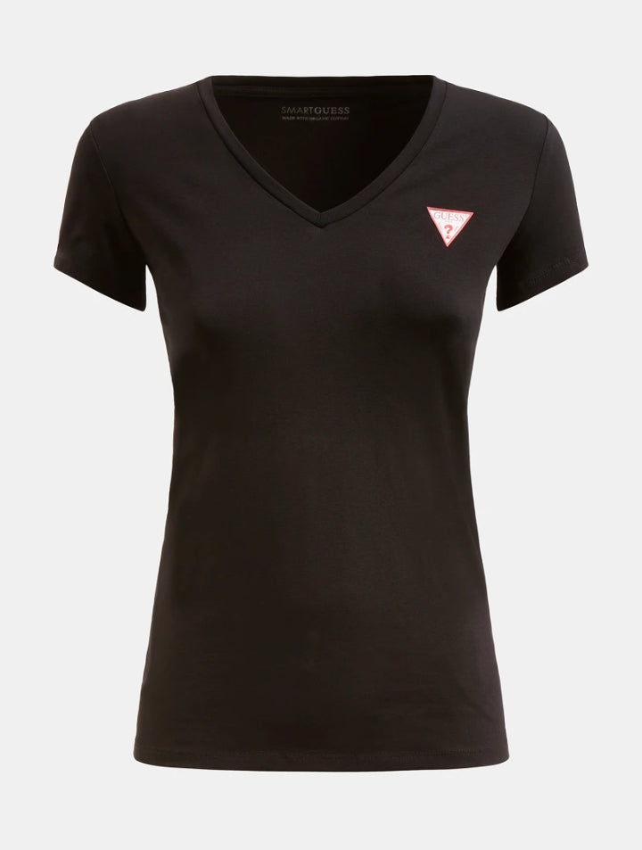 T-shirt básica decote V Guess preto