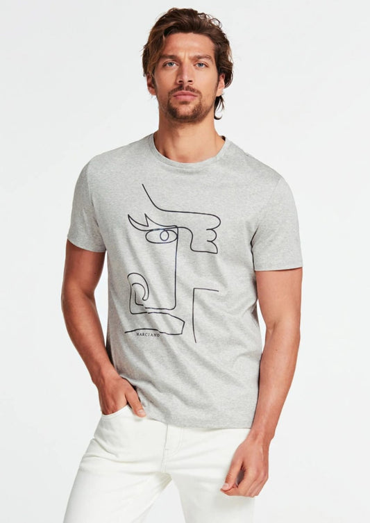 T-shirt algodão Marciano cinza