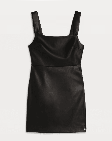 EVE Black leather effect dress