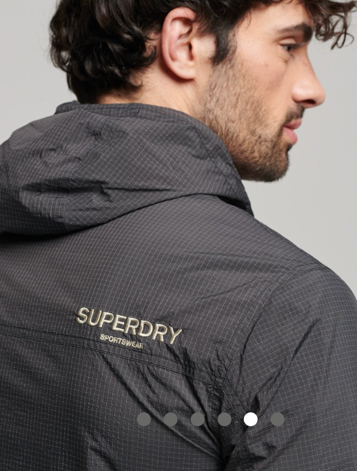 Casaco corta-vento preto Superdry