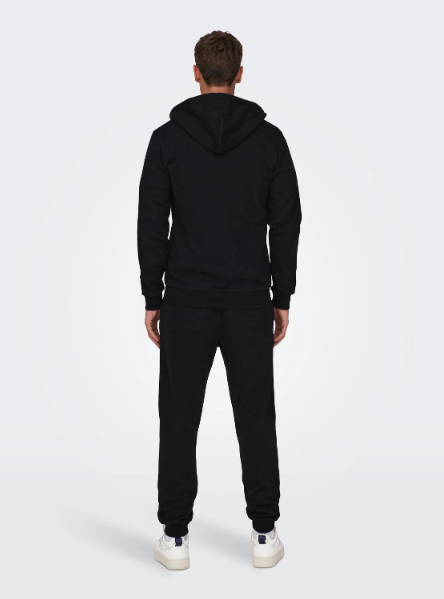 Hoodie SWEATSHIRT preto com zíper