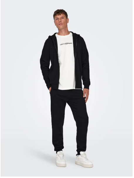 Hoodie SWEATSHIRT preto com zíper