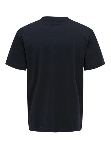 Blue round cut T-SHIRT