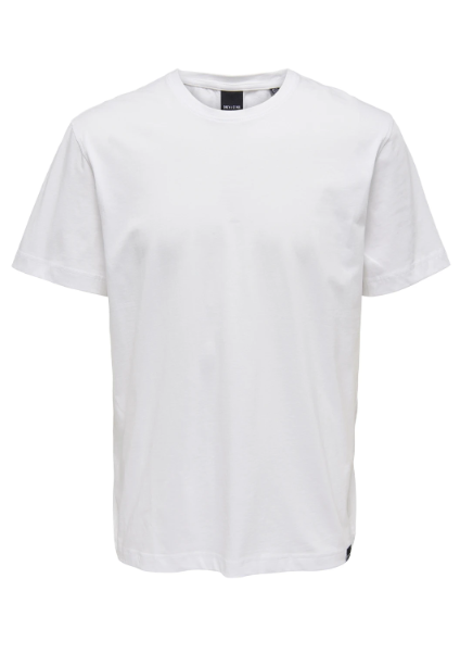 T-shirt algodão decote redondo branco