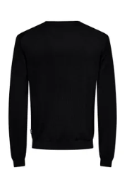 Pullover de malha gola redonda  preto