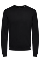 Pullover de malha gola redonda  preto