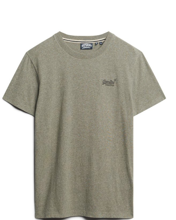 Vintage ash olive marl logo T-SHIRT 