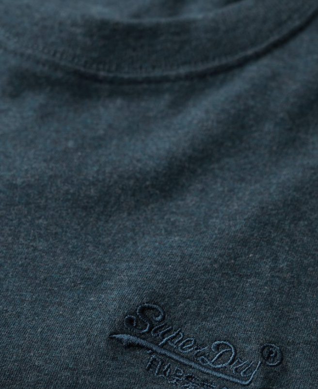 T-shirt algodão decote redondo charred teal grit