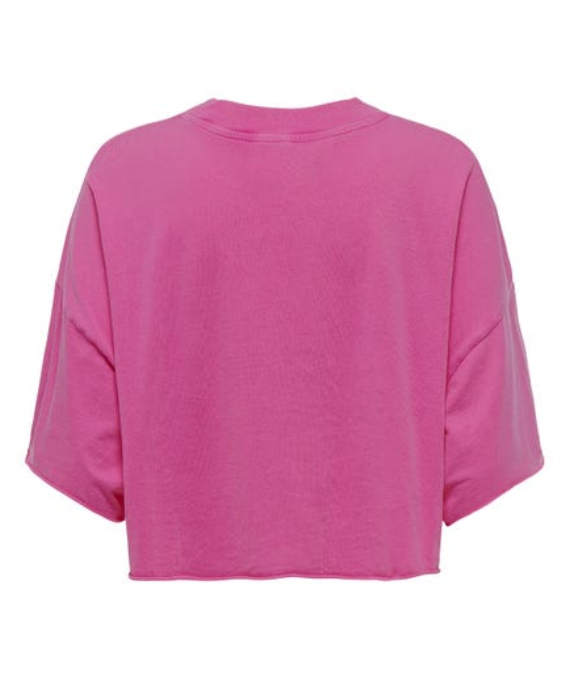 Top cropped algodão rosa