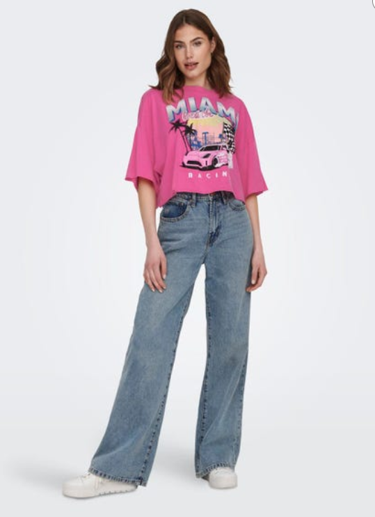 Top cropped algodão rosa