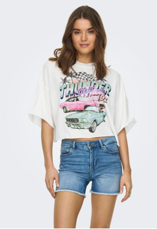 Top cropped algodão branco