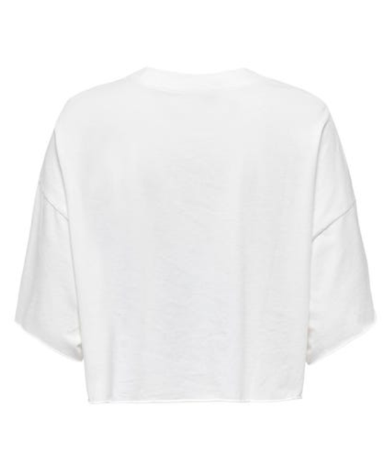 Top cropped algodão branco