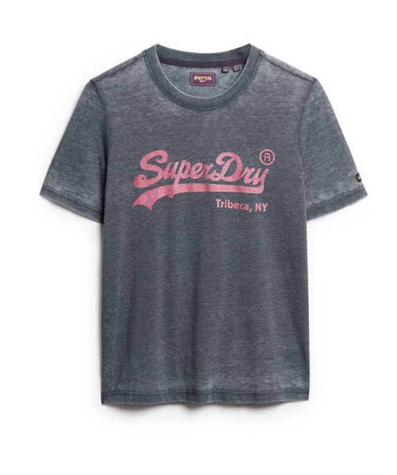 Vintage gray glitter T-SHIRT 