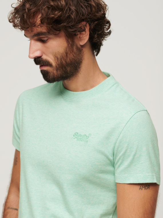 T-shirt algodão decote redondo light mint green