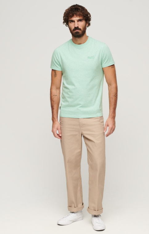 T-shirt algodão decote redondo light mint green