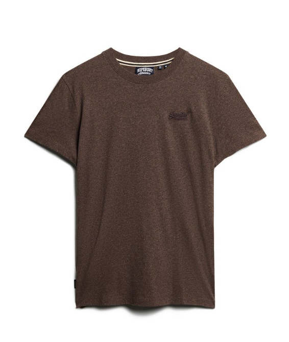 T-shirt algodão decote redondo cocoa brown marl