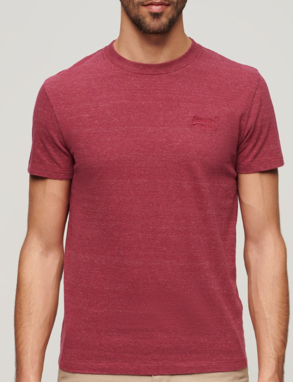 T-shirt algodão decote redondo berry red