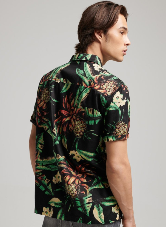 Camisa havaiana black pineapple