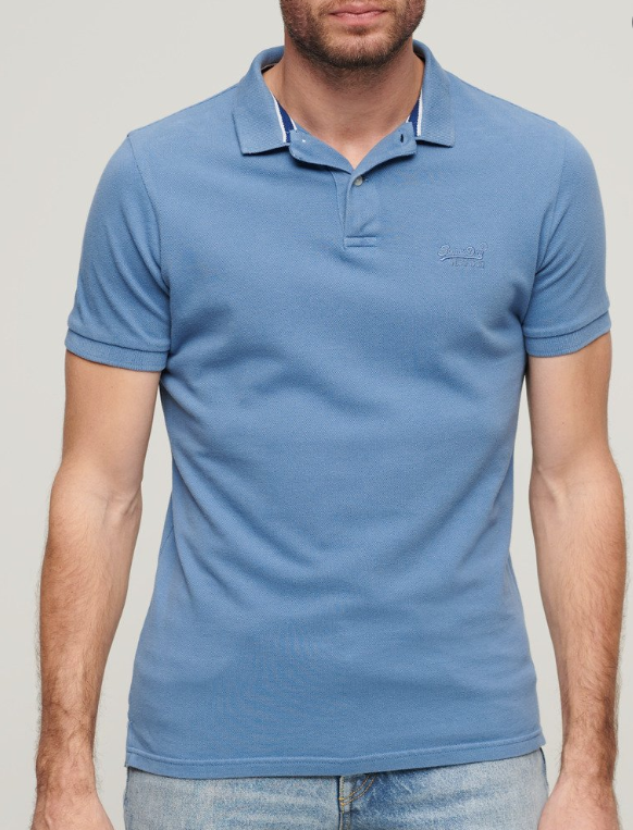 Polo shirt algodão heraldic blue