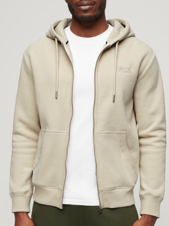 Hoodie de zíper cor creme